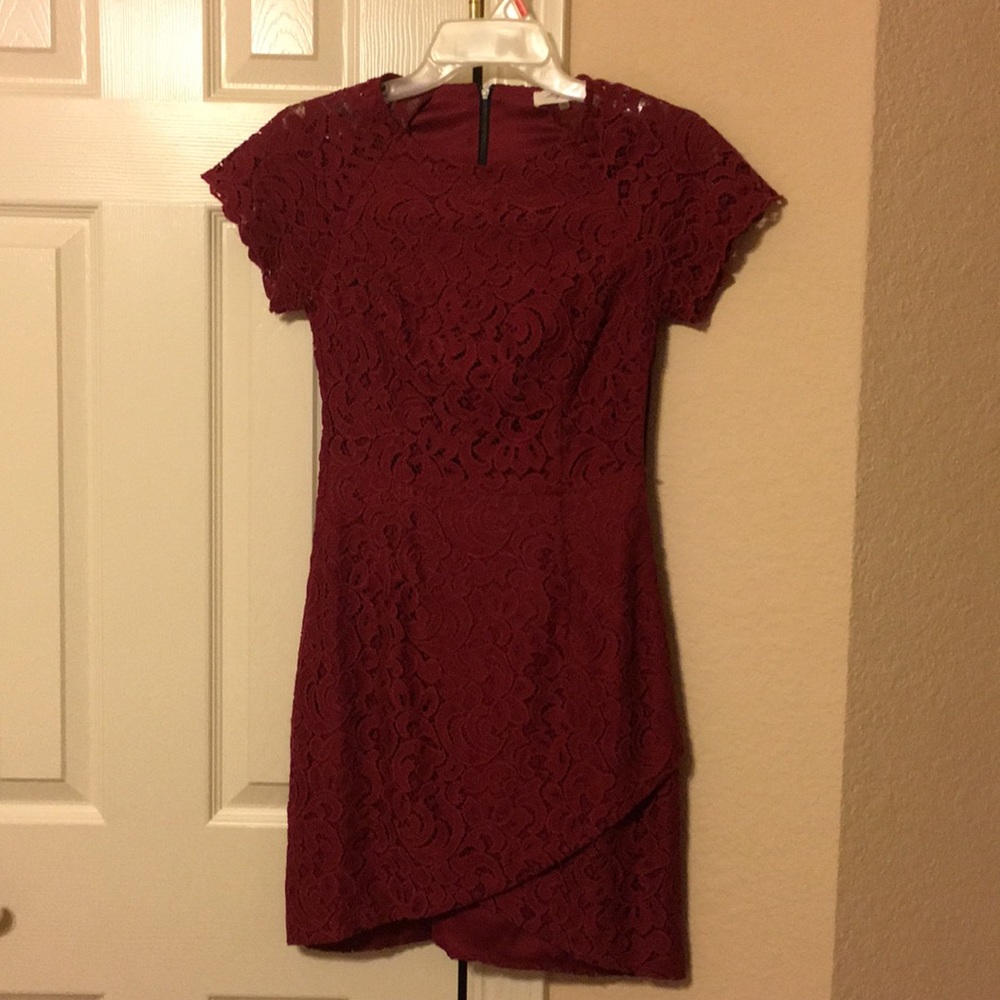 Red lace dress
